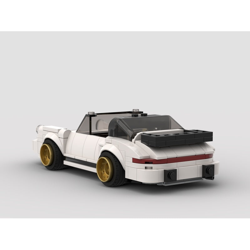 1980 White 911 Open-Roof Classic Sports Car MOC Building Kit - 5