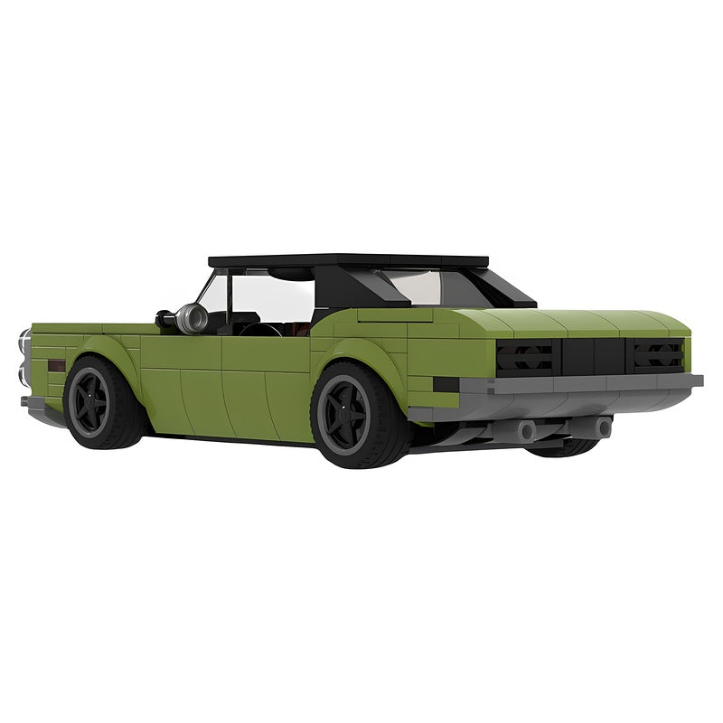 8-Wide Lime Classic American Muscle Car MOC Building Kit - 3