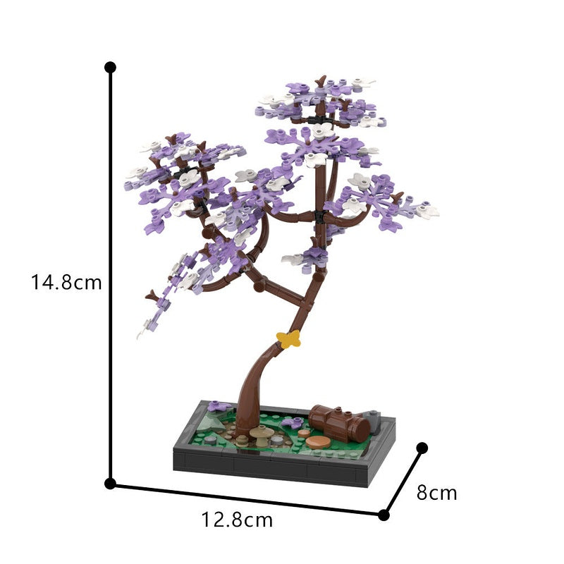 Blossomed Jacaranda Tree Diorama MOC Building Kit | Floral Display - 3