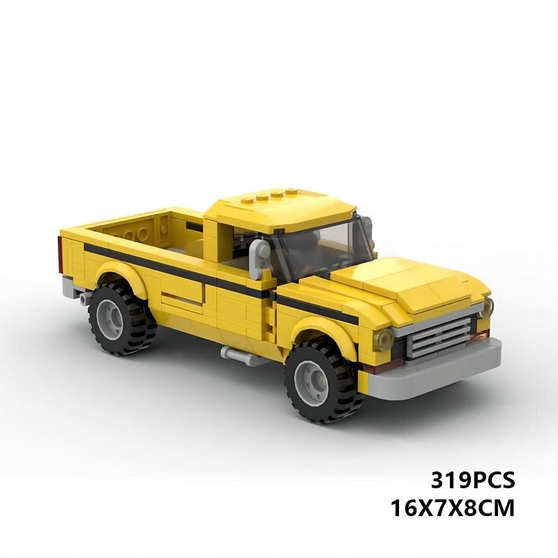 Classic 1978 Pickup Truck MOC Building Kit | V8 Engine Vehicle Model - 3