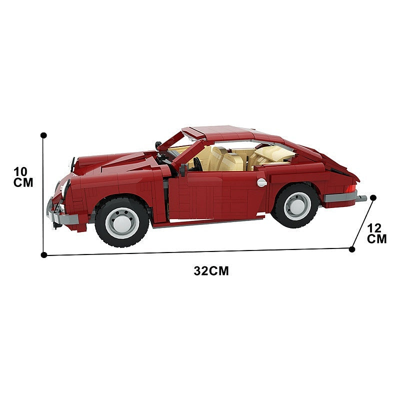Classic Retro Sports Coupe MOC Building Kit | Vintage Vehicle Model - 5