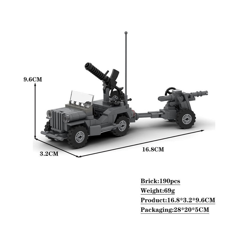 Classic WWII 4x4 Utility Truck MOC Building Kit | Military Vehicle Model - 4