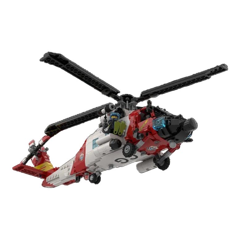 Coast Guard Jayhawk Rescue Helicopter Building Kit | Compatible MOC - 4