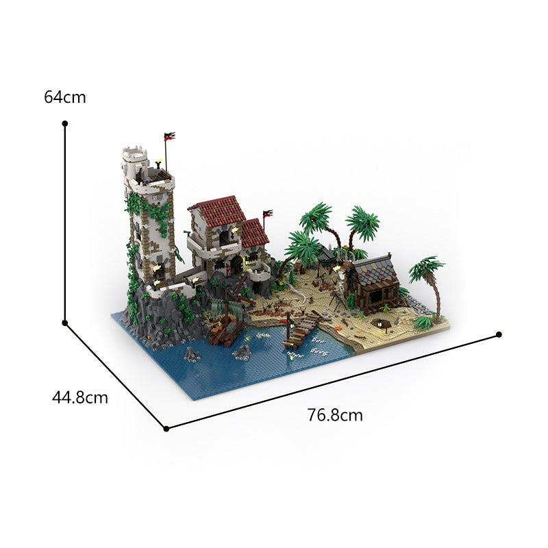 Cursed Beach Pirate Island MOC Building Kit | Dark Coastal Diorama - 7