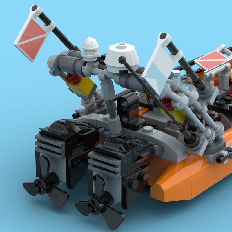 Divers Zodiac Boat Building Kit | Compatible MOC - 4
