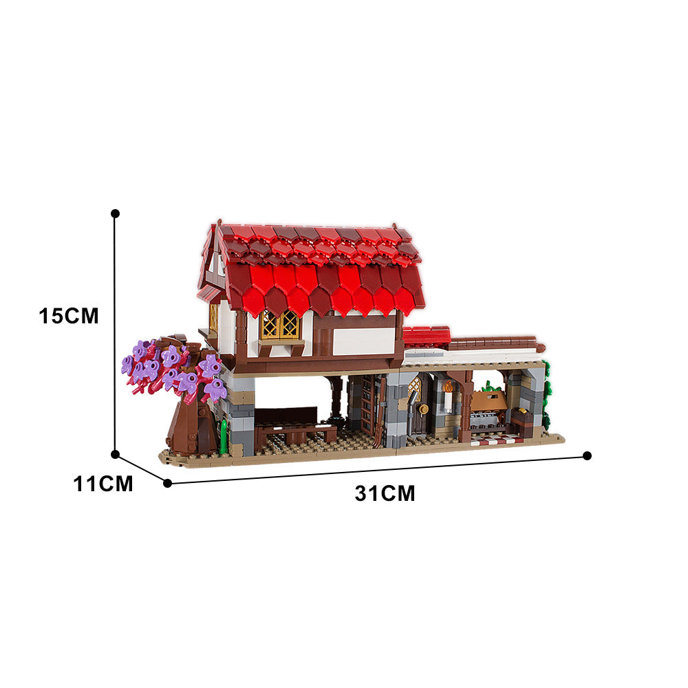 european medieval market building set | compatible - 4
