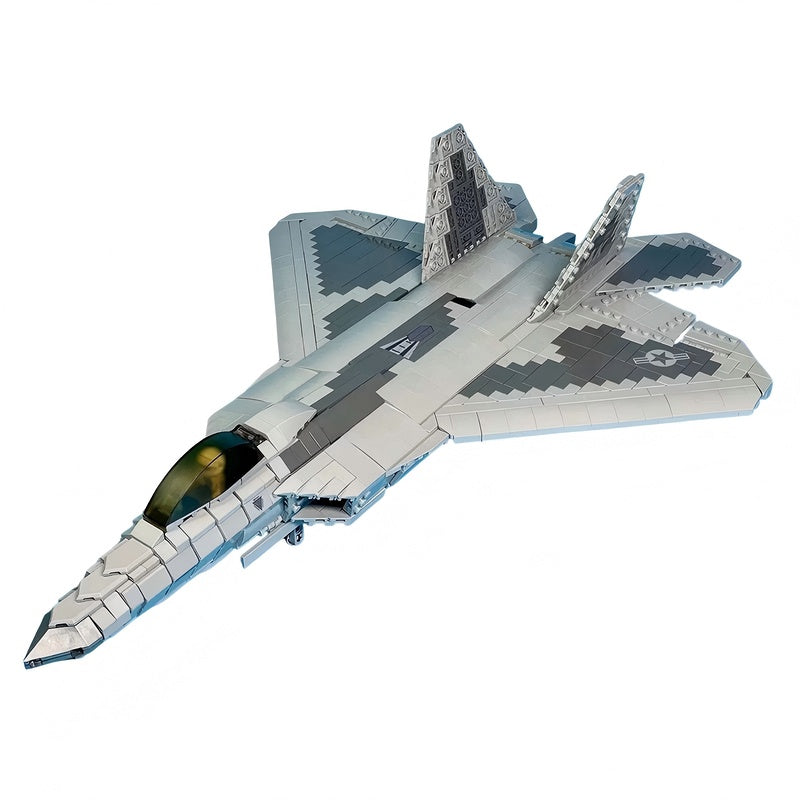F-22 Raptor MOC Building Kit | 1:35 Scale Stealth Fighter Model - 3