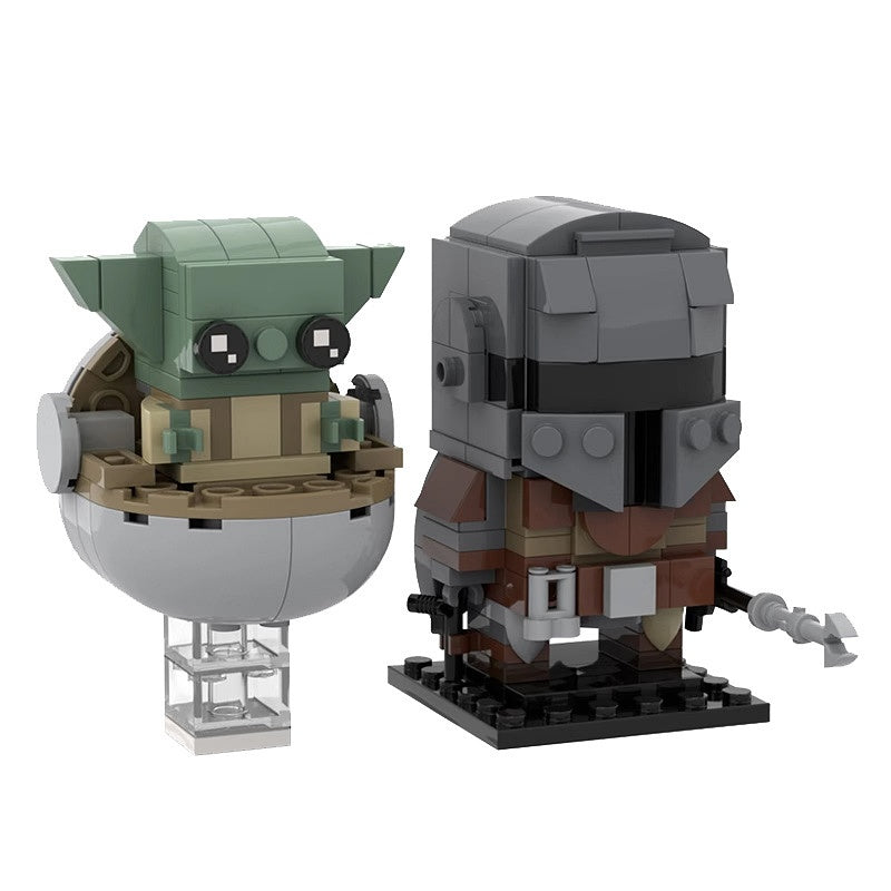 Galactic Bounty Hunter & Space Child Cube Character Building Kit | Compatible MOC - 3