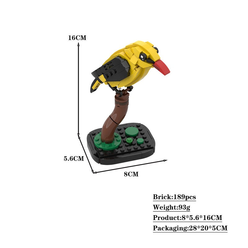 Golden Oriole Bird MOC Building Kit | Vibrant Wildlife Display Model Set - 4
