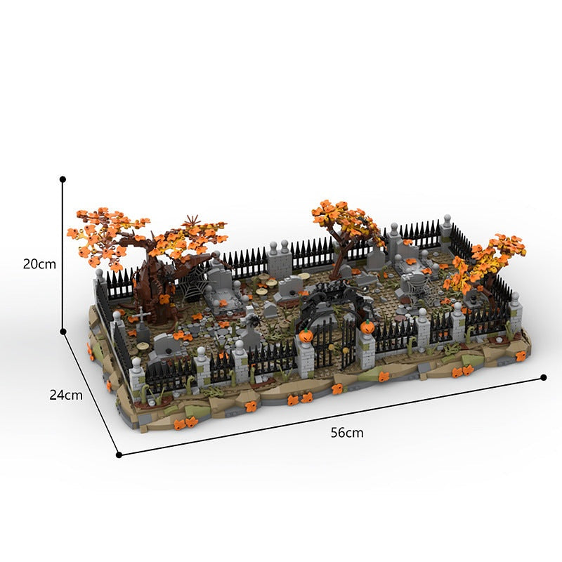 Haunted Cemetery MOC Building Kit | Gothic Halloween Architecture Model - 2