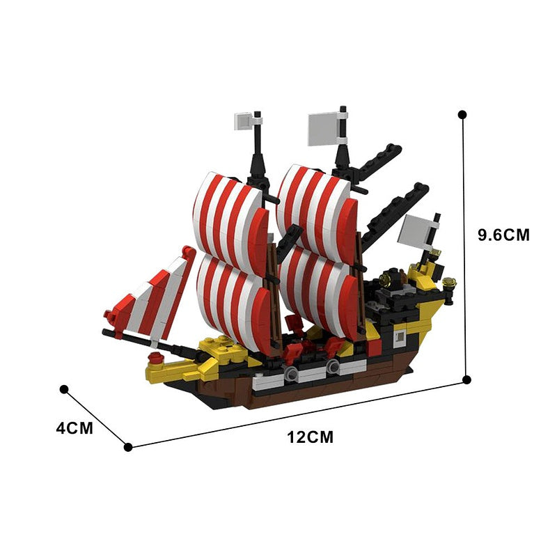 Mini Black Seas Barracuda MOC Pirate Ship Building Kit - 6