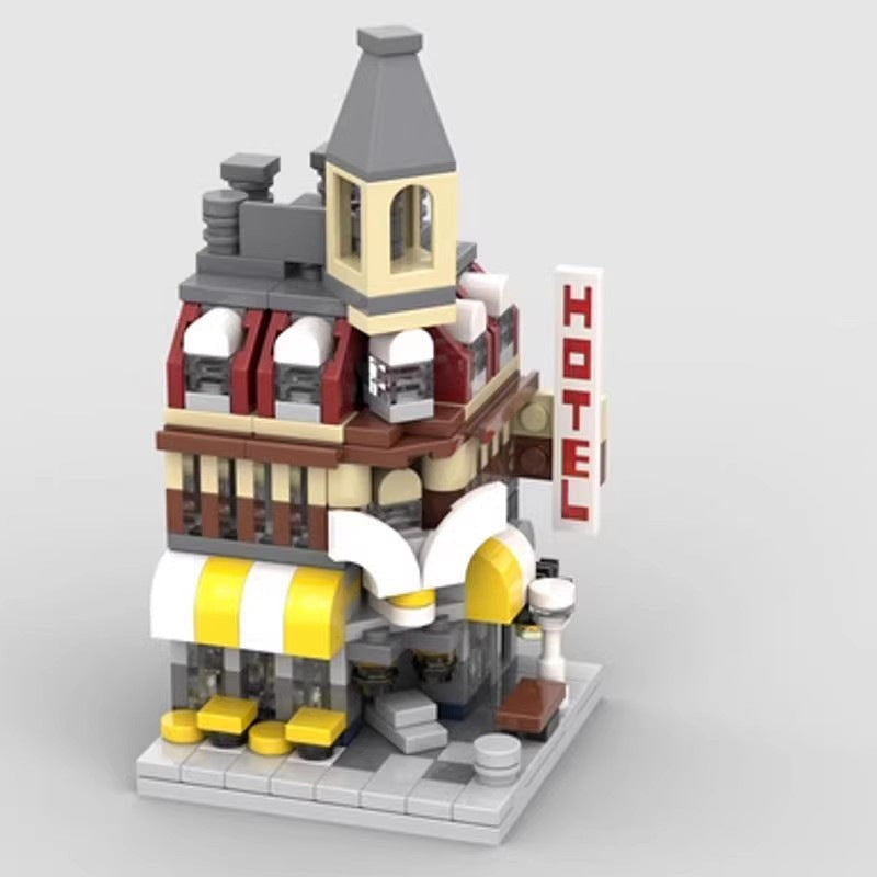 Mini Modular Cafe Corner MOC Building Kit | City Architecture Model - 6