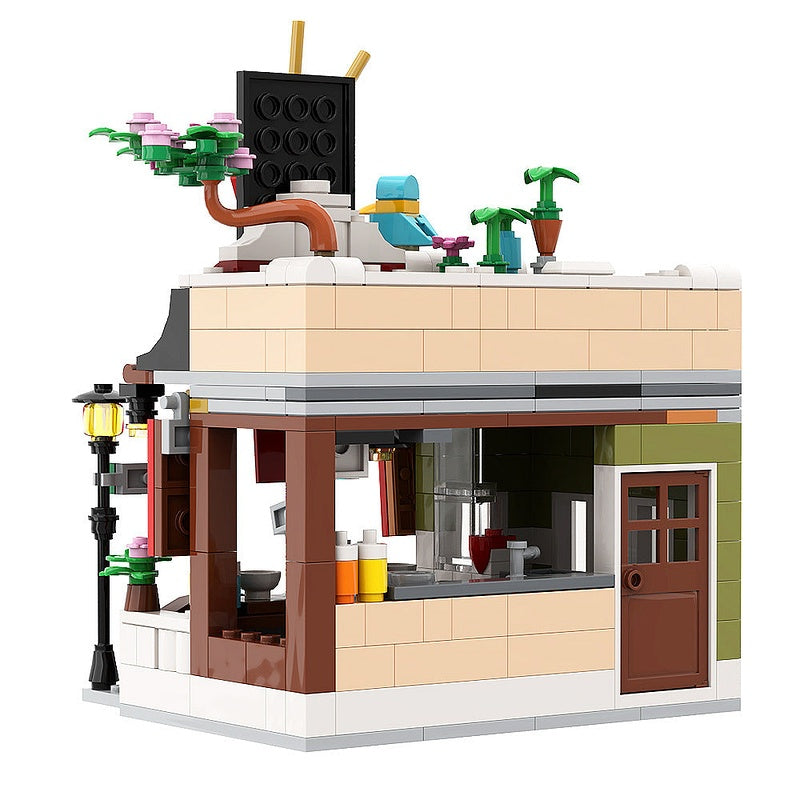 Noodle Shop MOC Building Kit Asian Restaurant Architecture Model - 6