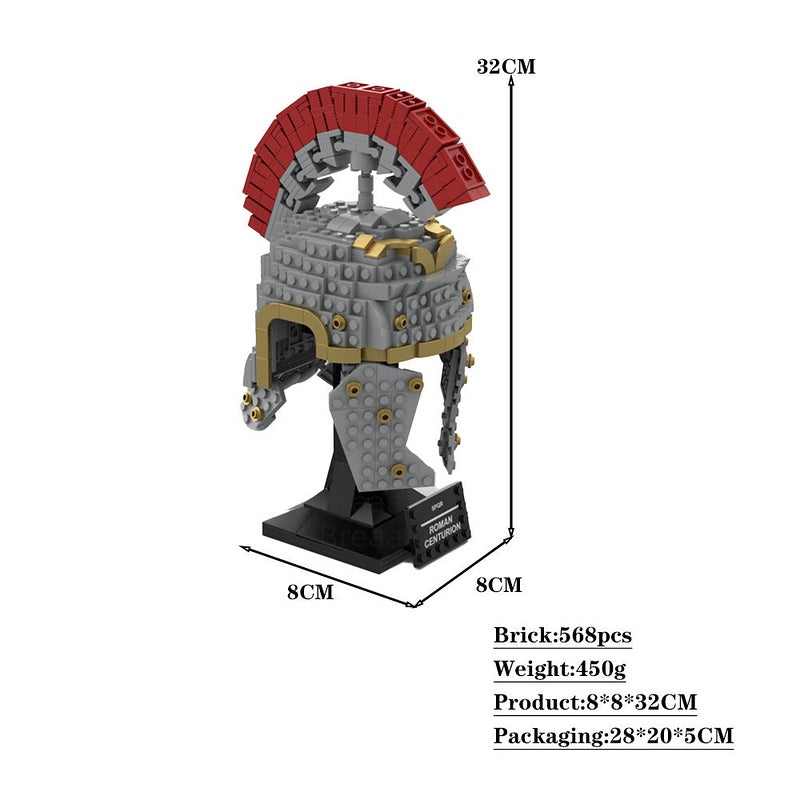 Roman Centurion Helmet MOC Historical Warrior Display Building Kit - 4