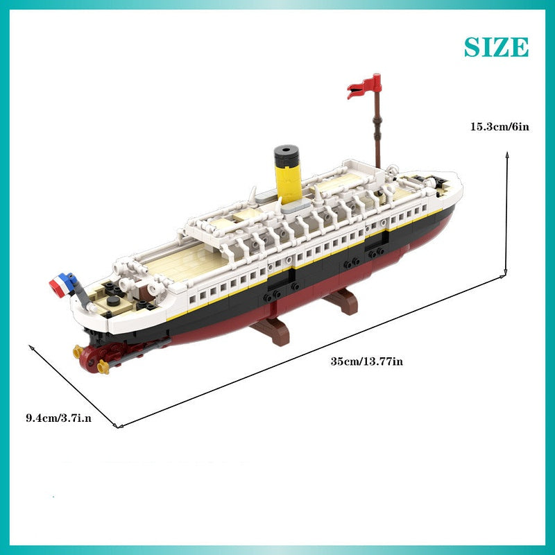SS Nomadic Historic Ship MOC Building Kit | 816 Piece Display Model Set - 4