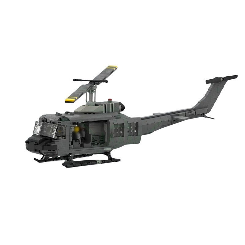 UH-1 Iroquois Helicopter MOC Building Kit | 1:34 Scale Military Aircraft Model - 3