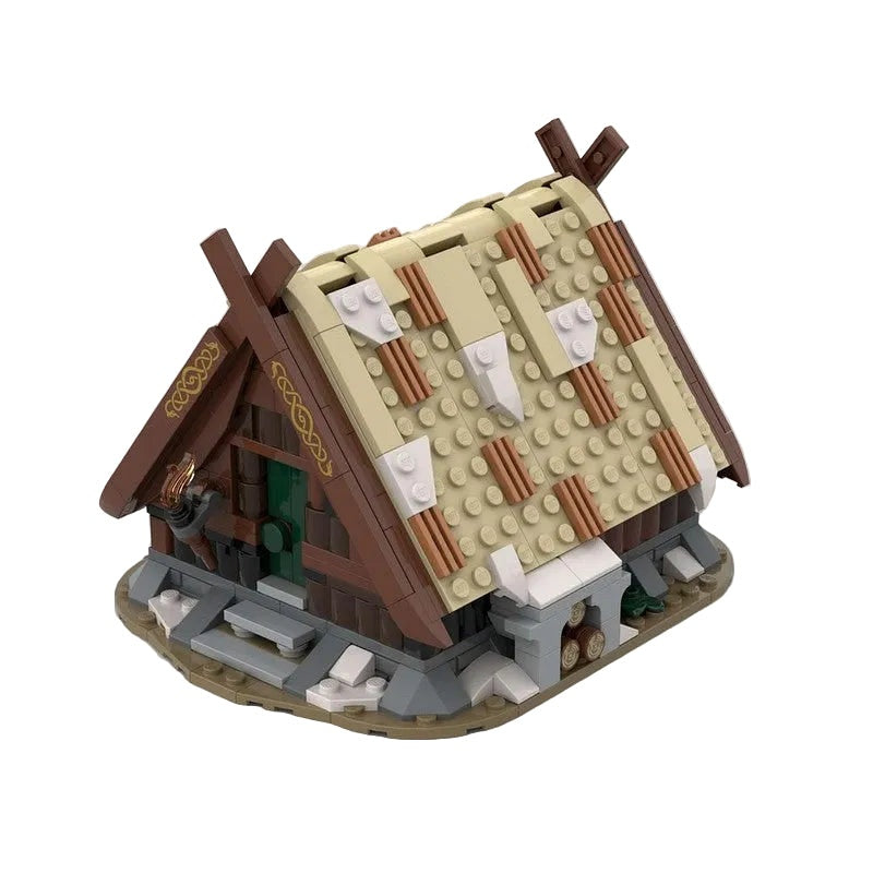Viking Small Hut MOC Building Kit | Nordic Village Architecture Model - 4