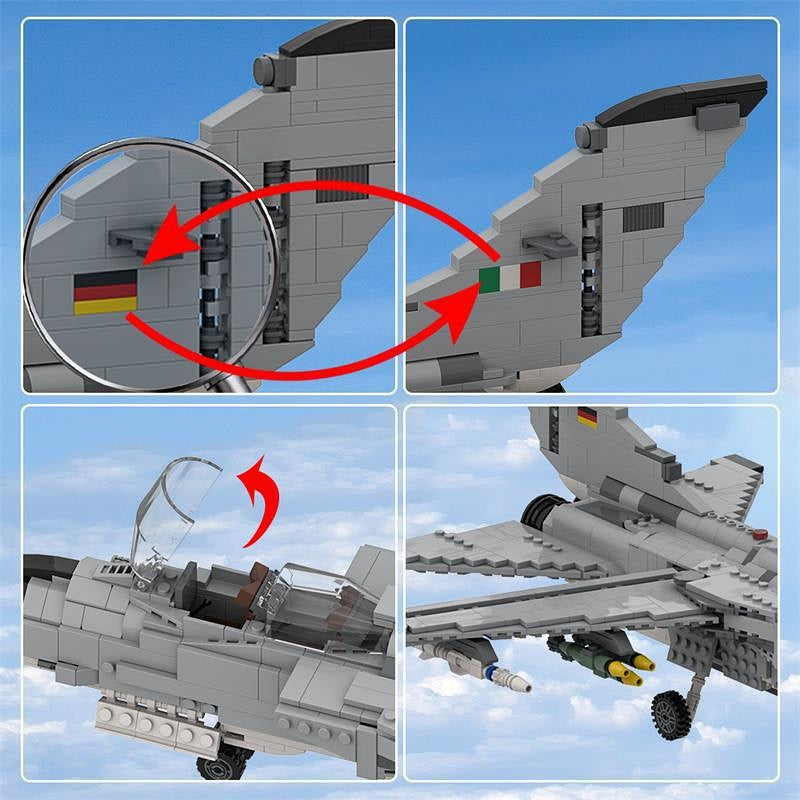 1:32 Scale Bomber Aircraft MOC Building Kit - 6