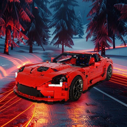 1:8 C7 V8 Muscle Car MOC Building Kit | Performance Vehicle Model - 3