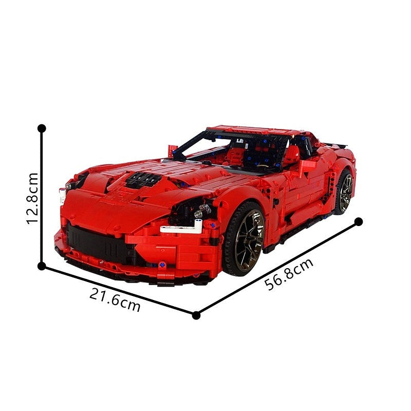 1:8 C7 V8 Muscle Car MOC Building Kit | Performance Vehicle Model - 4