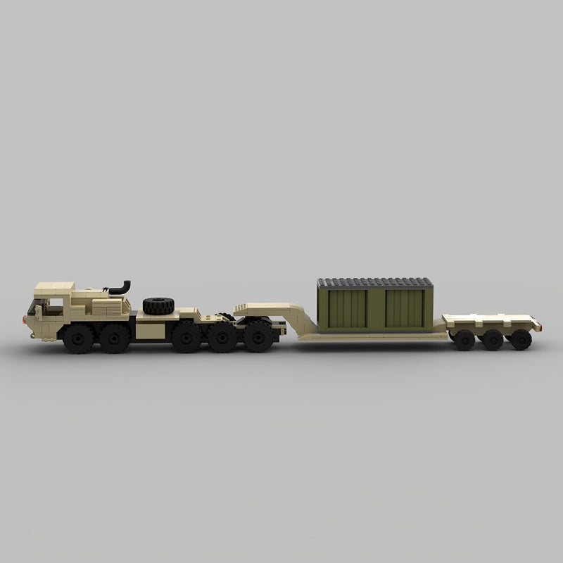 10x10 Heavy Military Logistics Truck & Container Trailer MOC Building Kit - 4