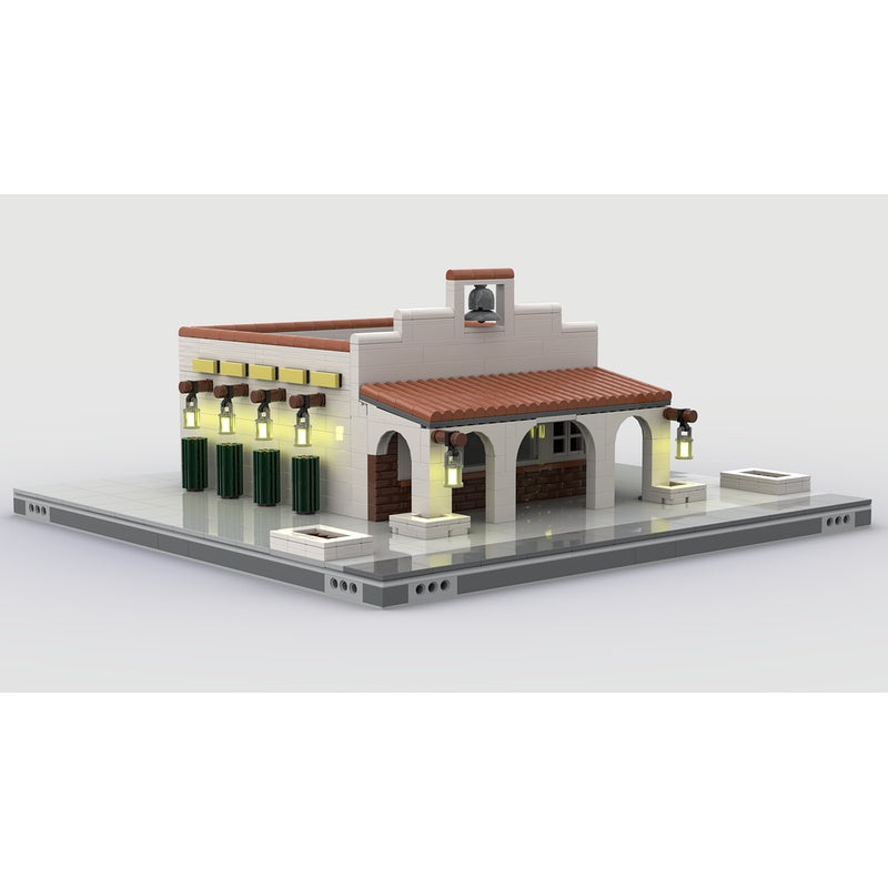 1960s Mission-Style Roadside Restaurant MOC Building Kit - 1