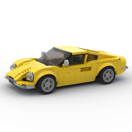 1967 206 GT Yellow Mid-Engine Italian Sports Coupe MOC Building Kit - 1