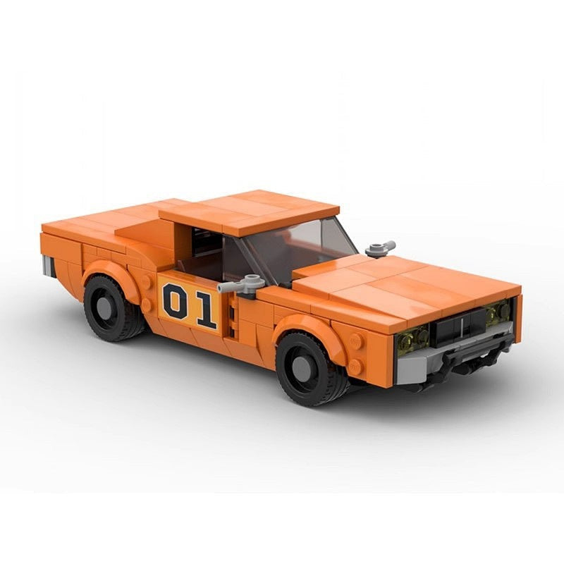 1969 American Retro Drift Coupe MOC Building Kit | 8-Wide Vintage Sports Car - 1