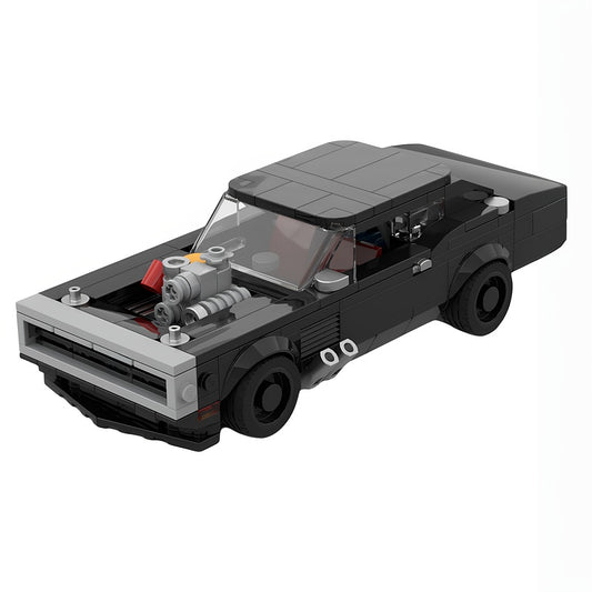 1970 Black Turbo Muscle Car MOC Building Kit - 1