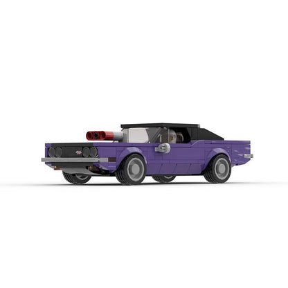 1970 Vintage Purple Muscle Car Building Kit | 8-Stud LEGO-Compatible MOC - 3