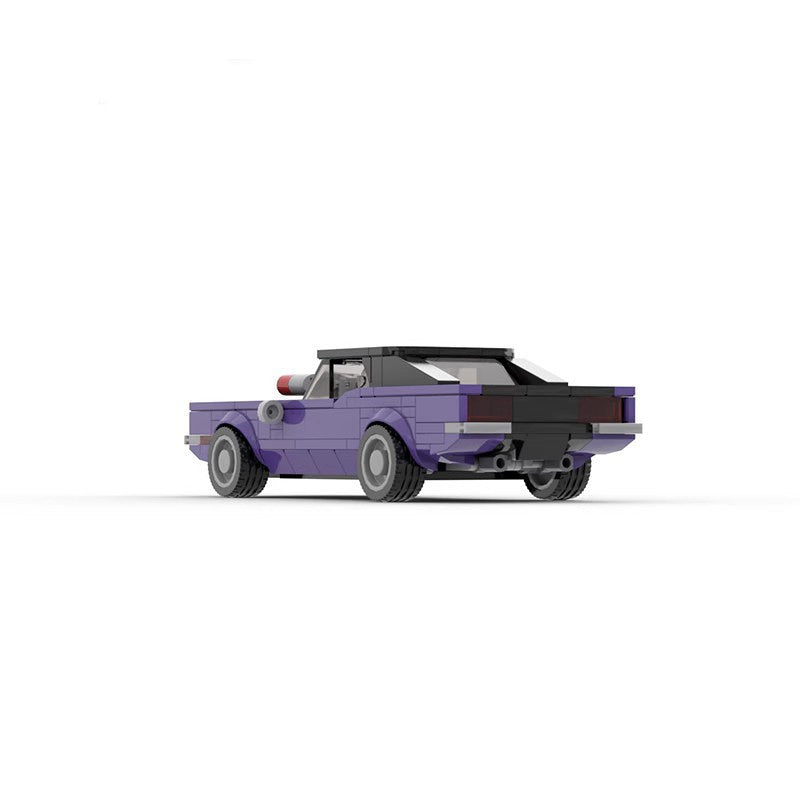 1970 Vintage Purple Muscle Car Building Kit | 8-Stud LEGO-Compatible MOC - 5