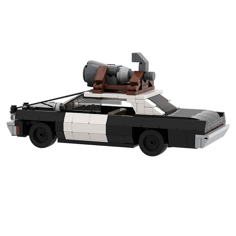 1970s Blues Police Pursuit Sedan MOC Building Kit | Classic Vehicle Model - 2