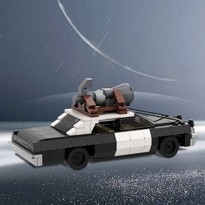 1970s Blues Police Pursuit Sedan MOC Building Kit | Classic Vehicle Model - 3