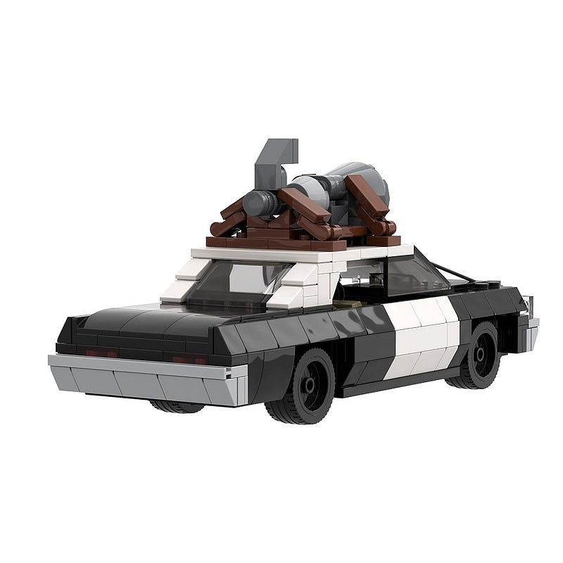 1970s Blues Police Pursuit Sedan MOC Building Kit | Classic Vehicle Model - 5