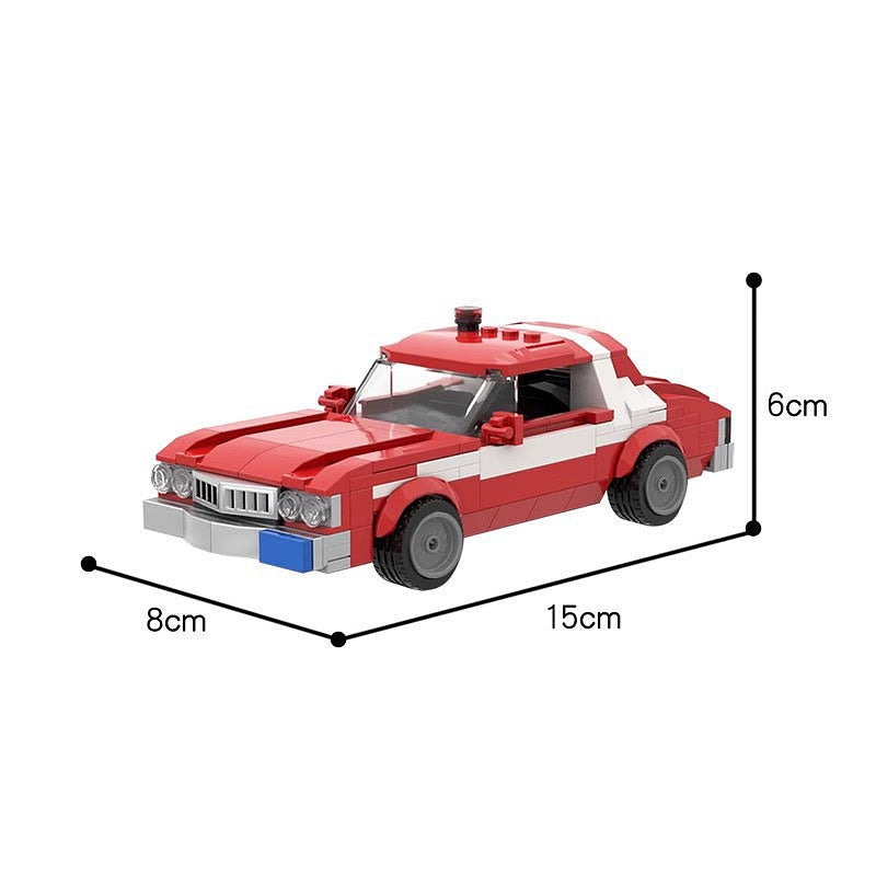 1970s Detective Red Muscle Car MOC Building Kit | Vehicle Model - 4