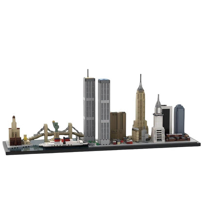 1970s New York Skyline MOC Retro City Skyscraper & Harbor Building Kit - 2