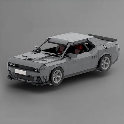 1970s Supercharged V8 Muscle Car MOC Building Kit | 14-Stud Wide - 2
