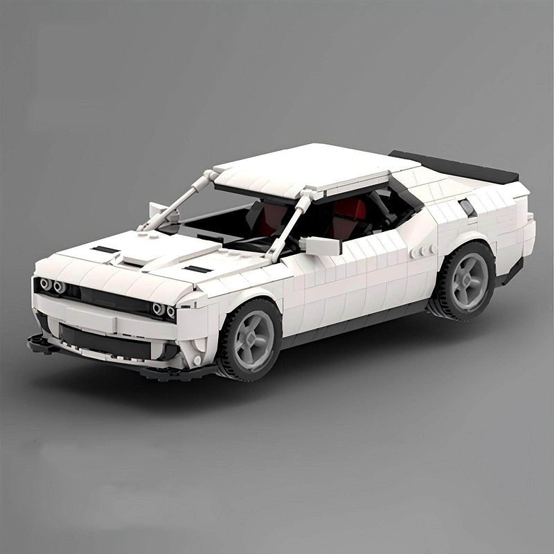 1970s Supercharged V8 Muscle Car MOC Building Kit | 14-Stud Wide - 8