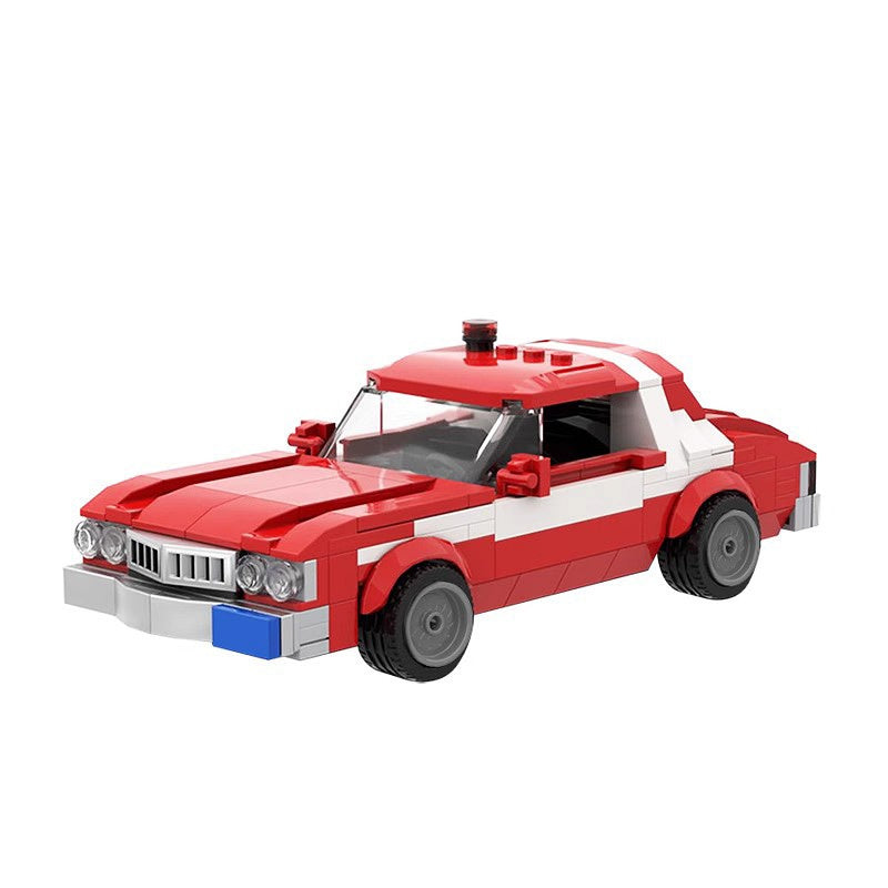 1970s TV Detective Red Muscle Car Building Kit | LEGO-Compatible MOC - 1