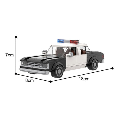 1970s Vintage California Police Sedan Building Kit | LEGO-Compatible MOC - 3
