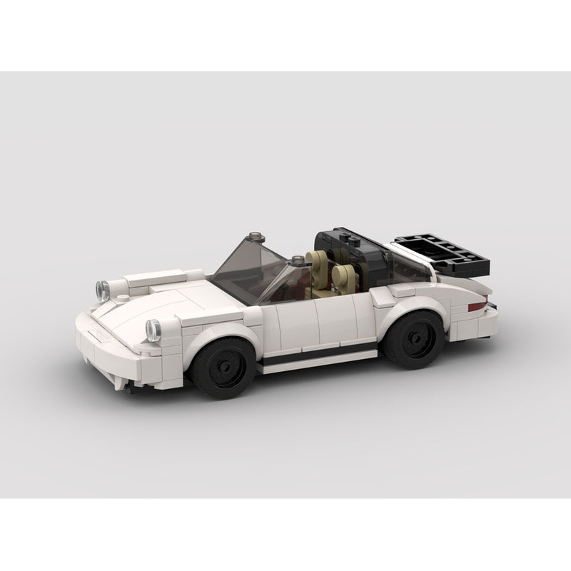 1980 White 911 Open-Roof Classic Sports Car MOC Building Kit - 1