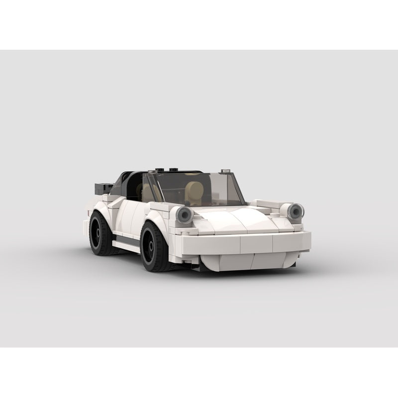 1980 White 911 Open-Roof Classic Sports Car MOC Building Kit - 2