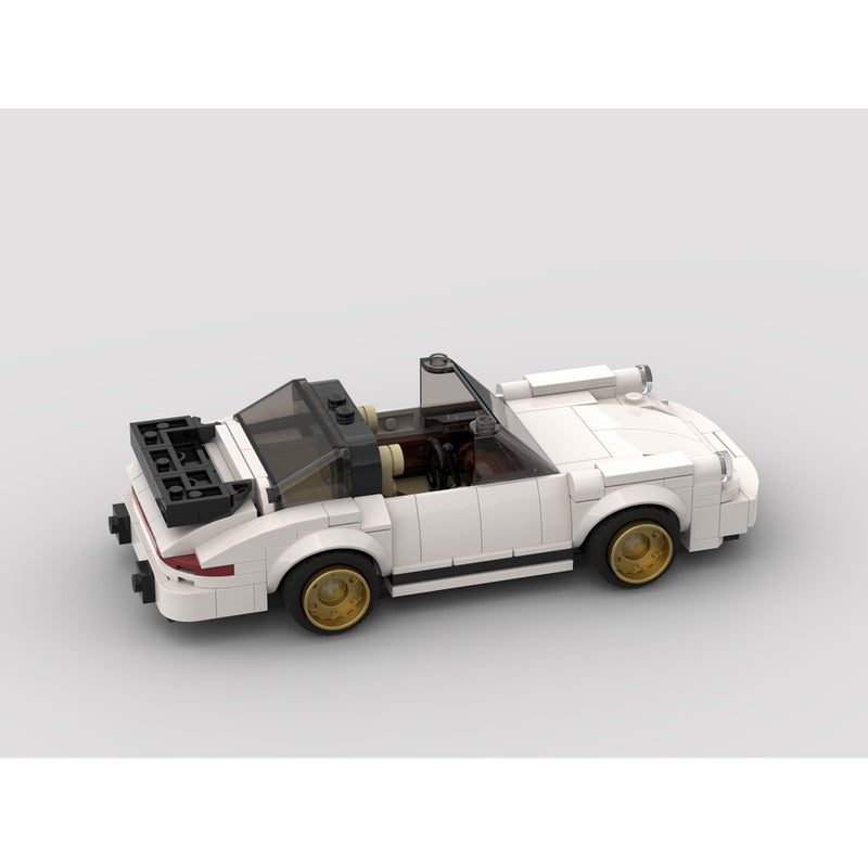 1980 White 911 Open-Roof Classic Sports Car MOC Building Kit - 4