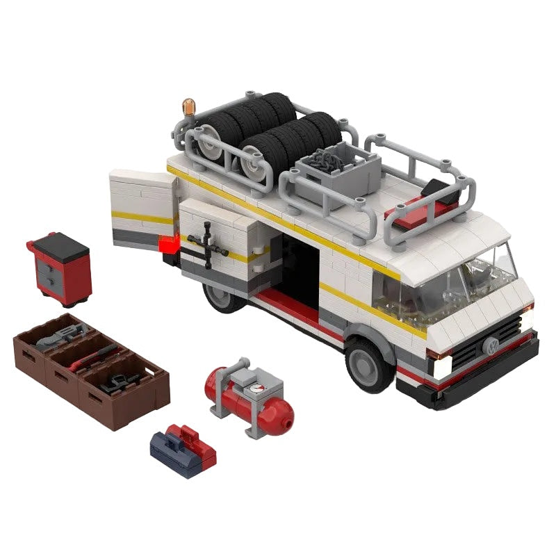 1980s Retro Rally Transporter MOC Building Kit | Racing Truck - 1
