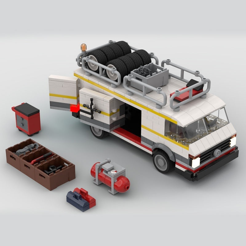 1980s Retro Rally Transporter MOC Building Kit | Racing Truck - 5