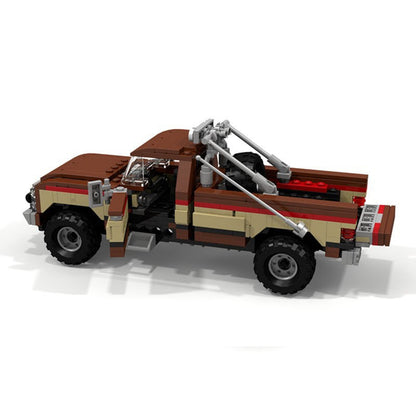 1980s Retro Stunt Pickup Truck Building Kit | 8-Wide Compatible MOC - 2