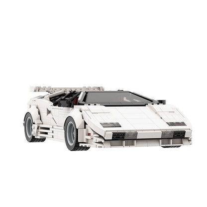 1980s Retro Wedge Supercar MOC Building Kit | 16-Studs Scissor Door Vehicle Model - 7