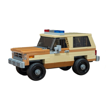 1980s Tan Police Off-Road SUV MOC Building Kit - 1
