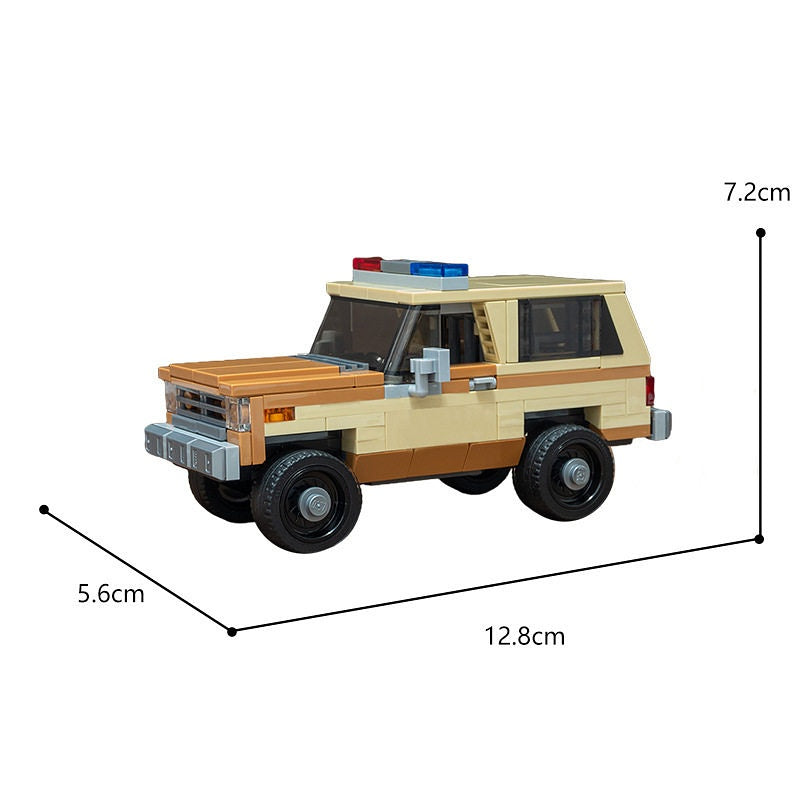 1980s Tan Police Off-Road SUV MOC Building Kit - 2