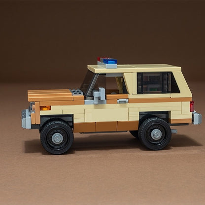 1980s Tan Police Off-Road SUV MOC Building Kit - 3